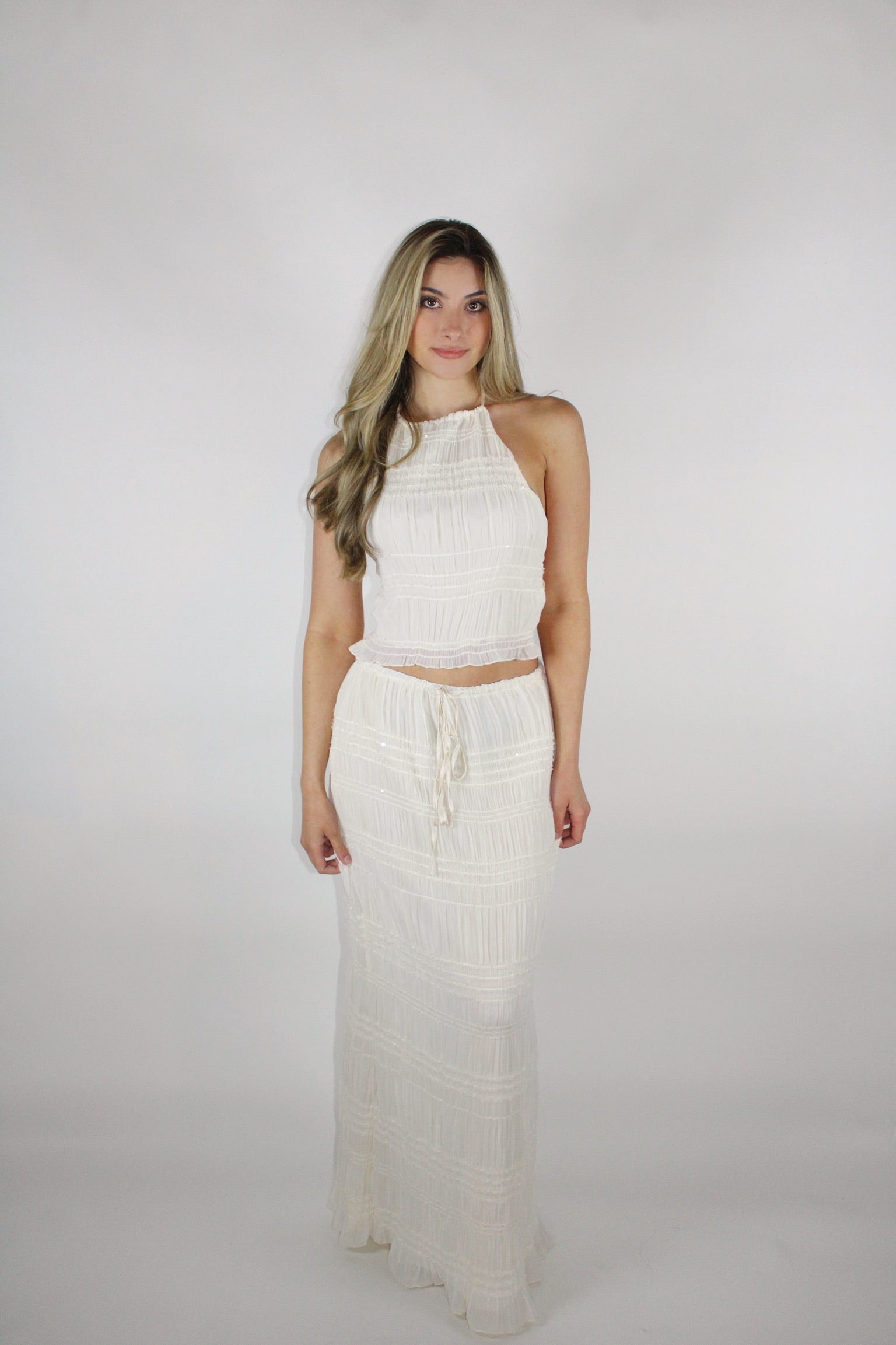 White two piece summer set